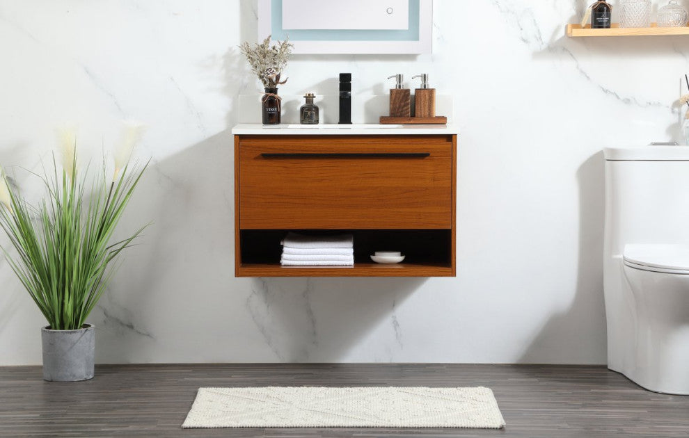 Elegant Decor Roman Bathroom Vanity Teak