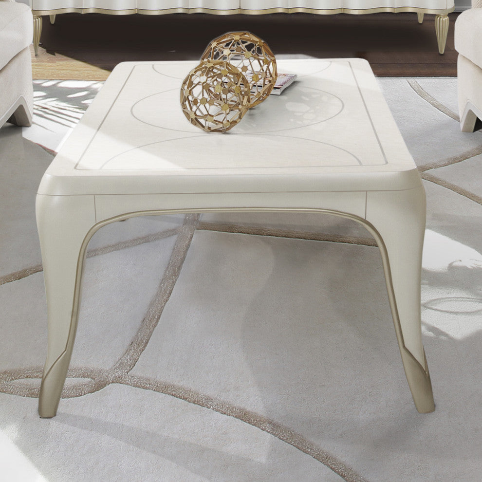 London Place Rectangular Cocktail Table - Creamy Pearl