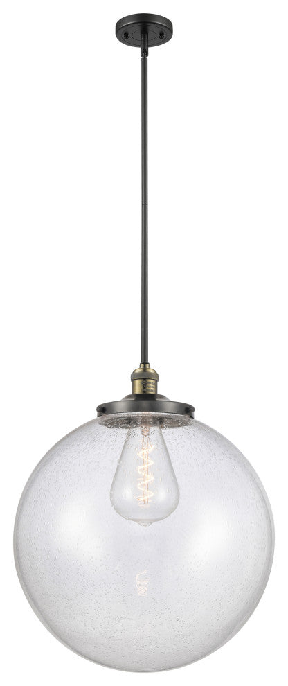 Beacon Pendant, Black Antique Brass, Seedy
