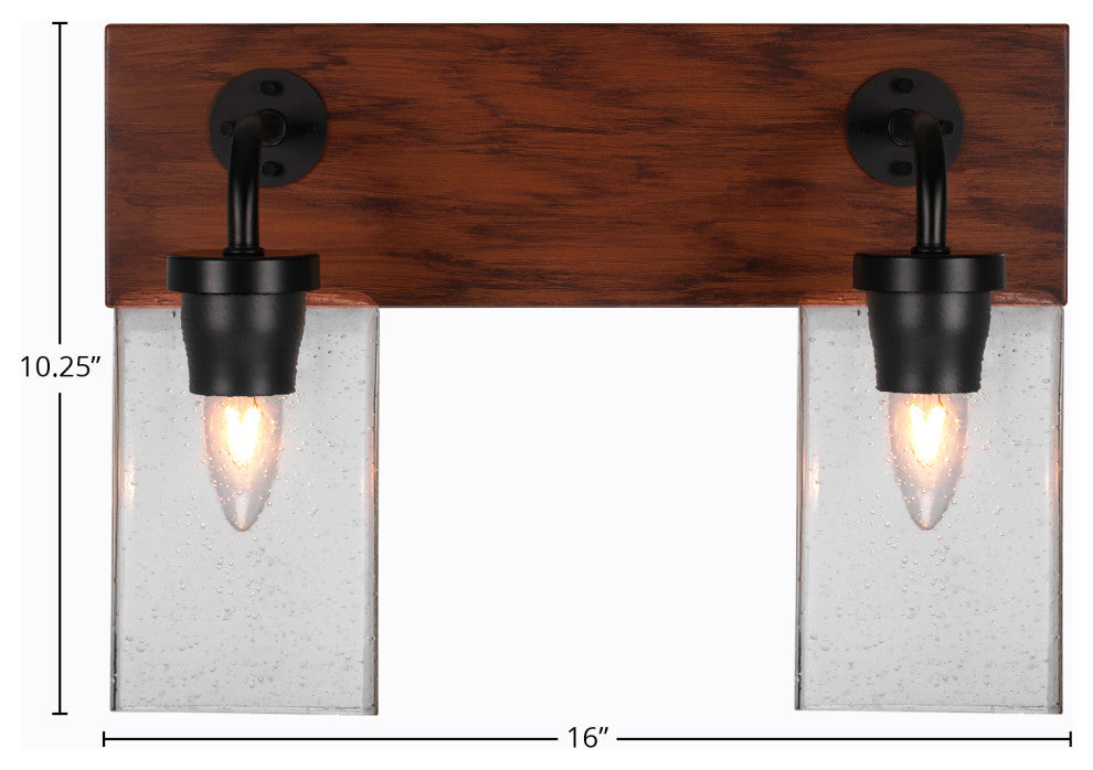 Oxbridge, Bath Bar, Matte Black & Painted Distressed Metal, 4" Clear Bubble