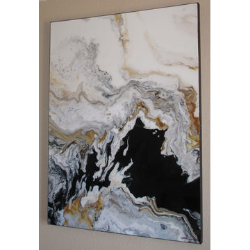Modern Contemporary Fine Art "Tributary" Resin Coated Limited Edition 48"x36" E