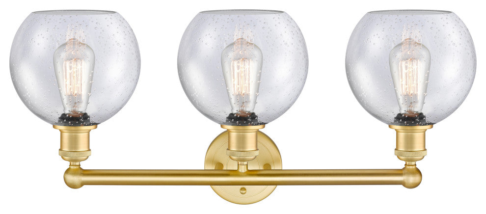 Athens 3-Light 26" Bath Vanity Light, Satin Gold, Seedy