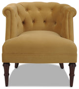 Katherine Tufted Accent Chair, Gold Velvet