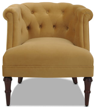Katherine Tufted Accent Chair, Gold Velvet