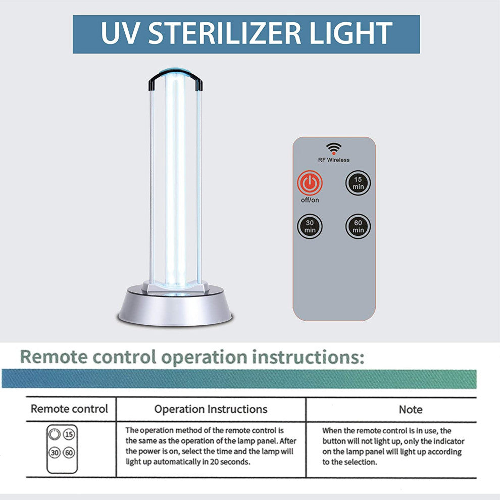 Smart UV Germicidal Disinfection Sterilization Lamp 40W With Remote Control