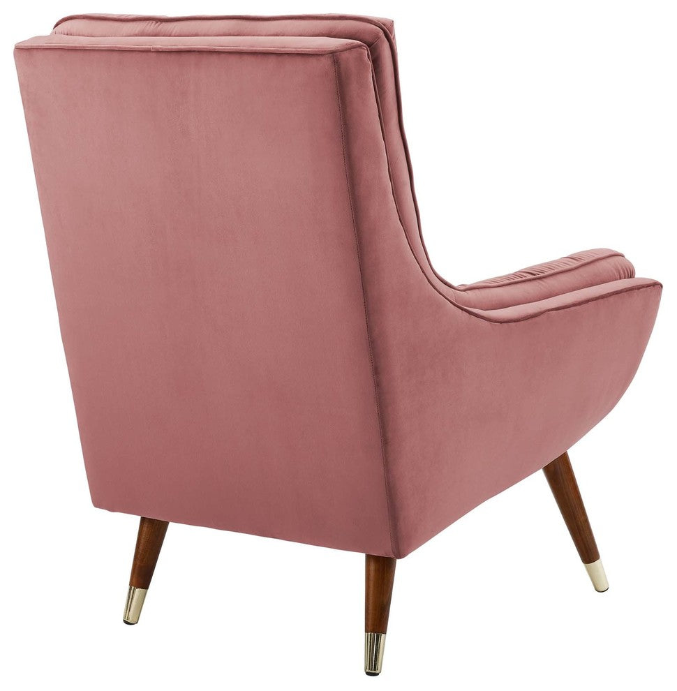 Dusty Rose Suggest Button Tufted Performance Velvet Lounge Chair