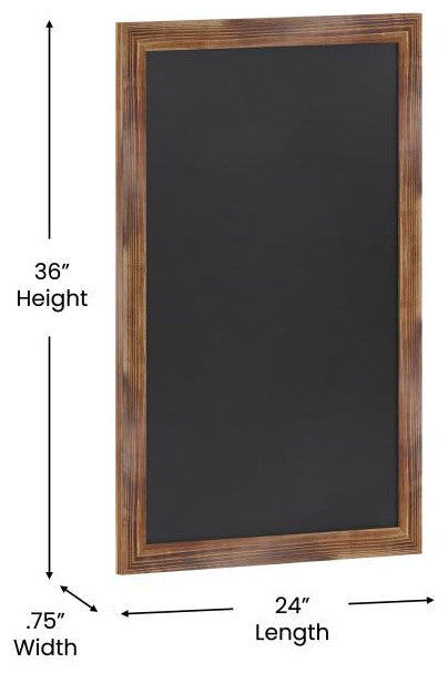 Canterbury Wall Mount Magnetic Chalkboard Sign Set, Torched Brown, 24" X 36"