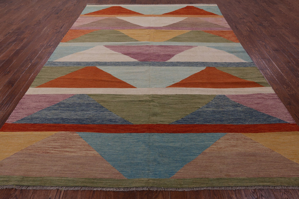 Kilim Flat Weave Wool On Wool Rug 9' 4" X 12' 0" - Q12601