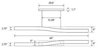Camur LED Linear Pendant, Wood: Walnut