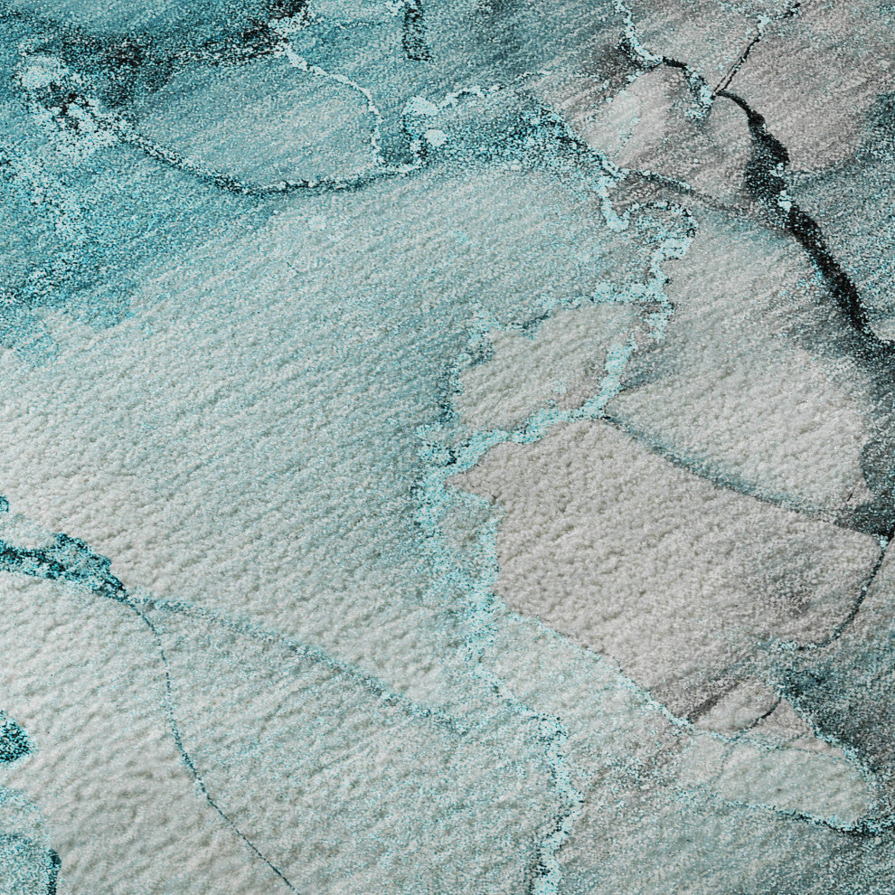 Premium Machine Washable Mayfield AMF520 Teal 5' x 7'6" Rug