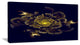 "Golden Metallic Fractal Flower" Digital Canvas Print, 40"x20"