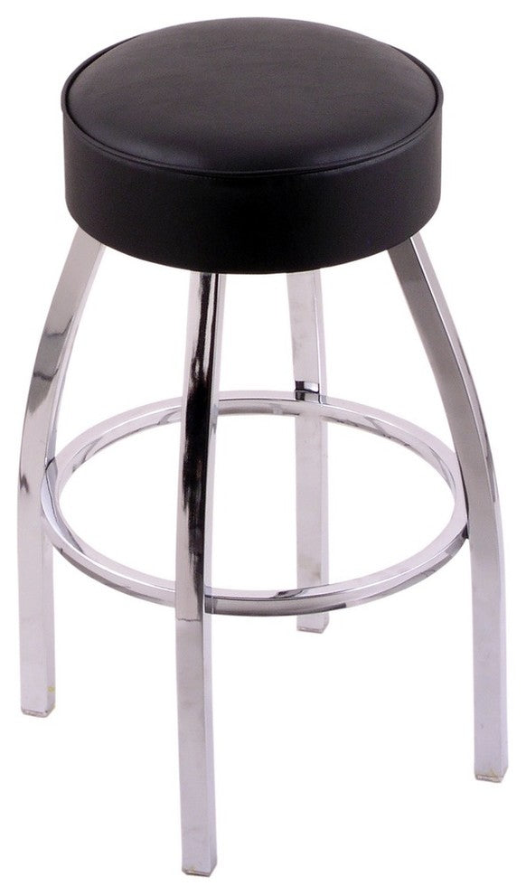 C8C1 Classic Series 30" Bar Stool With Chrome Finish, Black Vinyl Seat