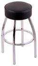 C8C1 Classic Series 30" Bar Stool With Chrome Finish, Black Vinyl Seat