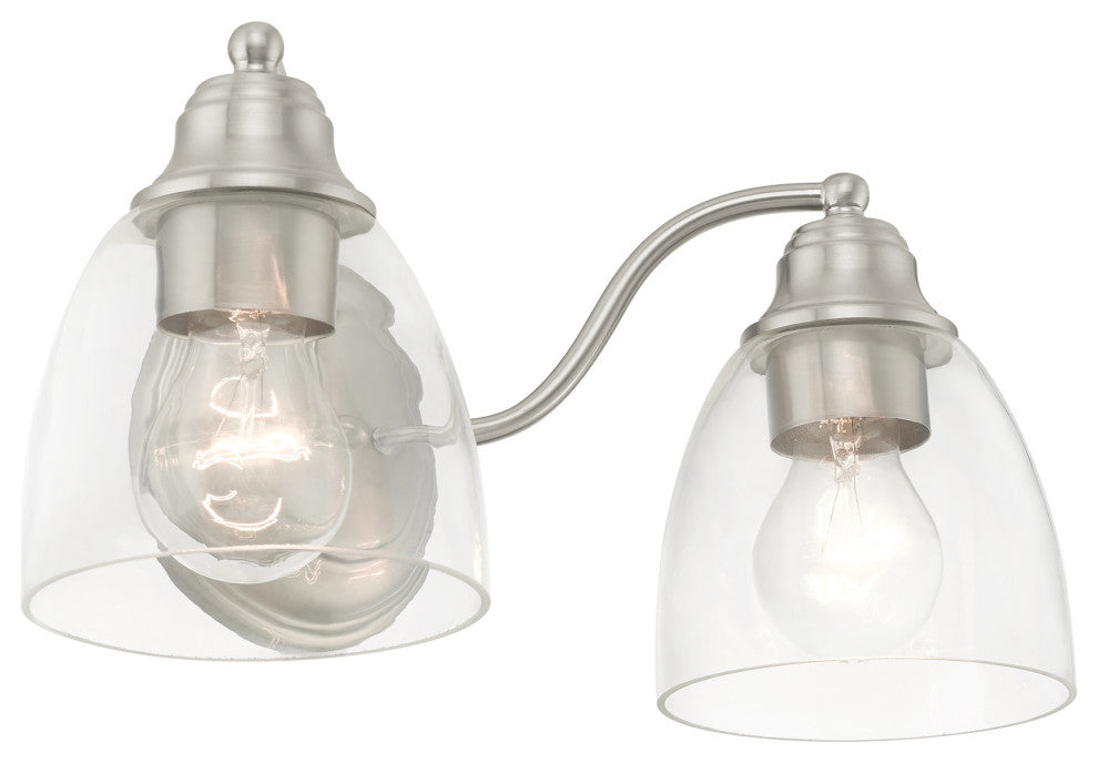 Brushed Nickel Transitional, Colonial, Vanity Sconce