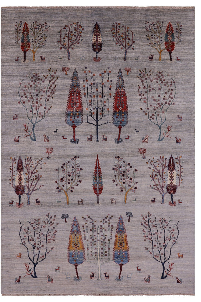 6' 5" X 9' 5" Tribal Persian Gabbeh Handmade Rug Q5269