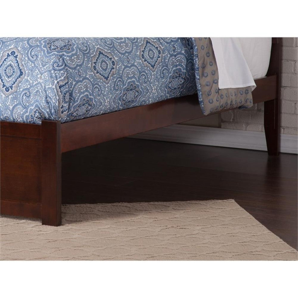 AFI Concord Full Solid Wood Platform Bed with Storage Drawers in Walnut