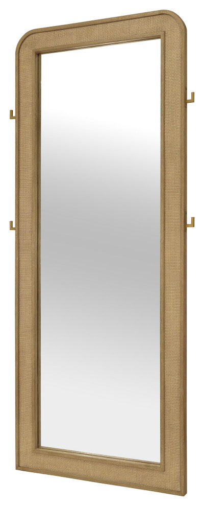Arini Cane Weave Full Length Standing Floor Mirror Sand Wash
