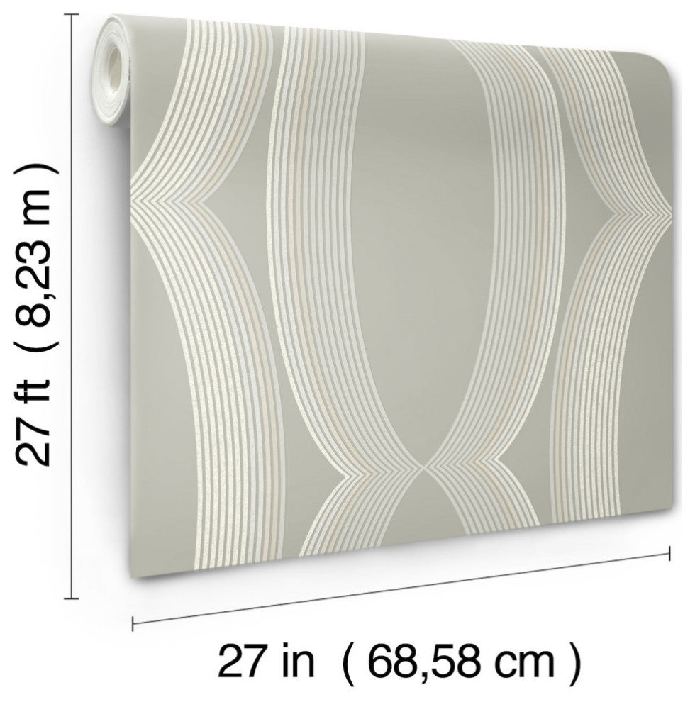 Light Neutral Progression Ogee Wallpaper