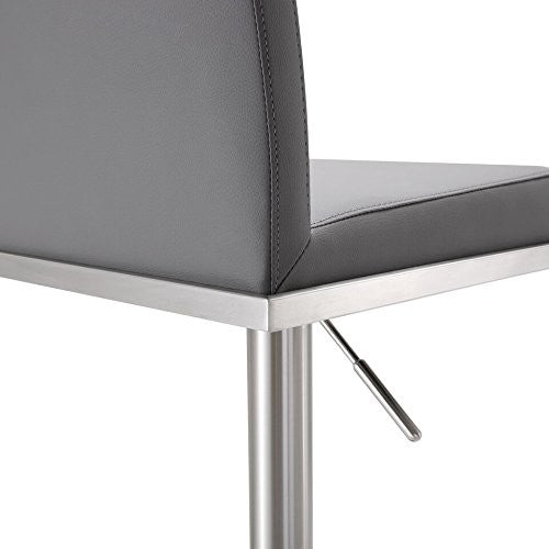 Amalfi Grey Stainless Steel Adjustable Barstool - Grey