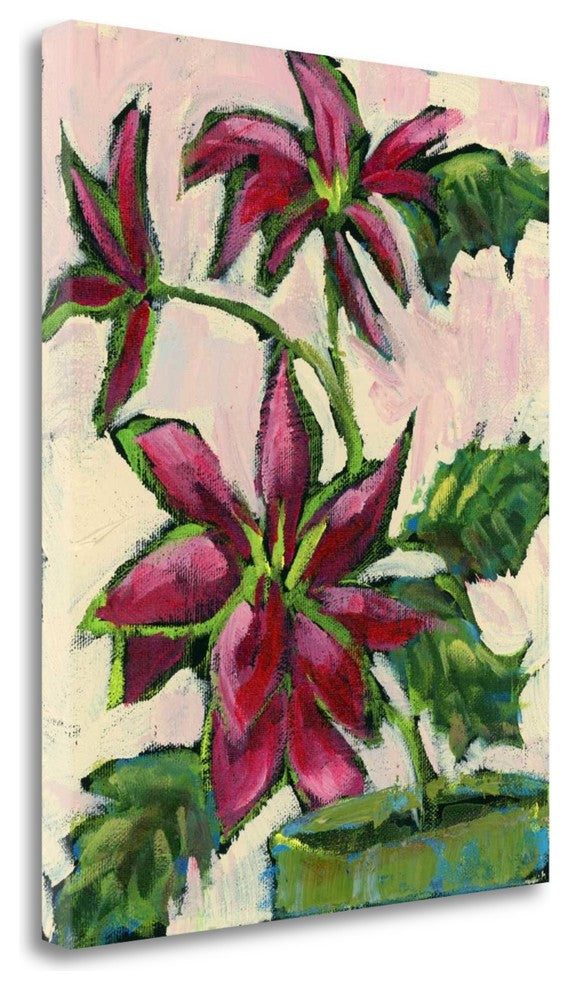 "Poinsettia II" By Pamela J. Wingard, Giclee Print on Gallery Wrap Canvas