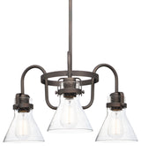Maxim 26116 Seafarer 3 Light 22" Seedy Glass Chandelier - Oil Rubbed Bronze