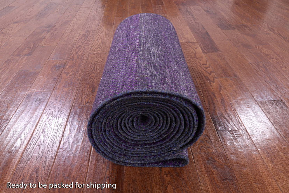 Runner Wool and Silk Super Savannah Gabbeh Hand-Knotted Rug 2' 7" X 27' 9" Q8996
