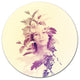 Woman Portrait With Leaves, Modern Portrait Round Wall Art, 11"
