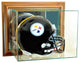 Wall Mounted Football Helmet Display Case, Walnut