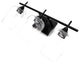 3-Light Bathroom Vanity Light With Clear Glass Shades, Dimmer Compatible, Black