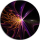 Fractal 3D Colored Bulgy Circles, Abstract Art Disc Metal Artwork, 23"