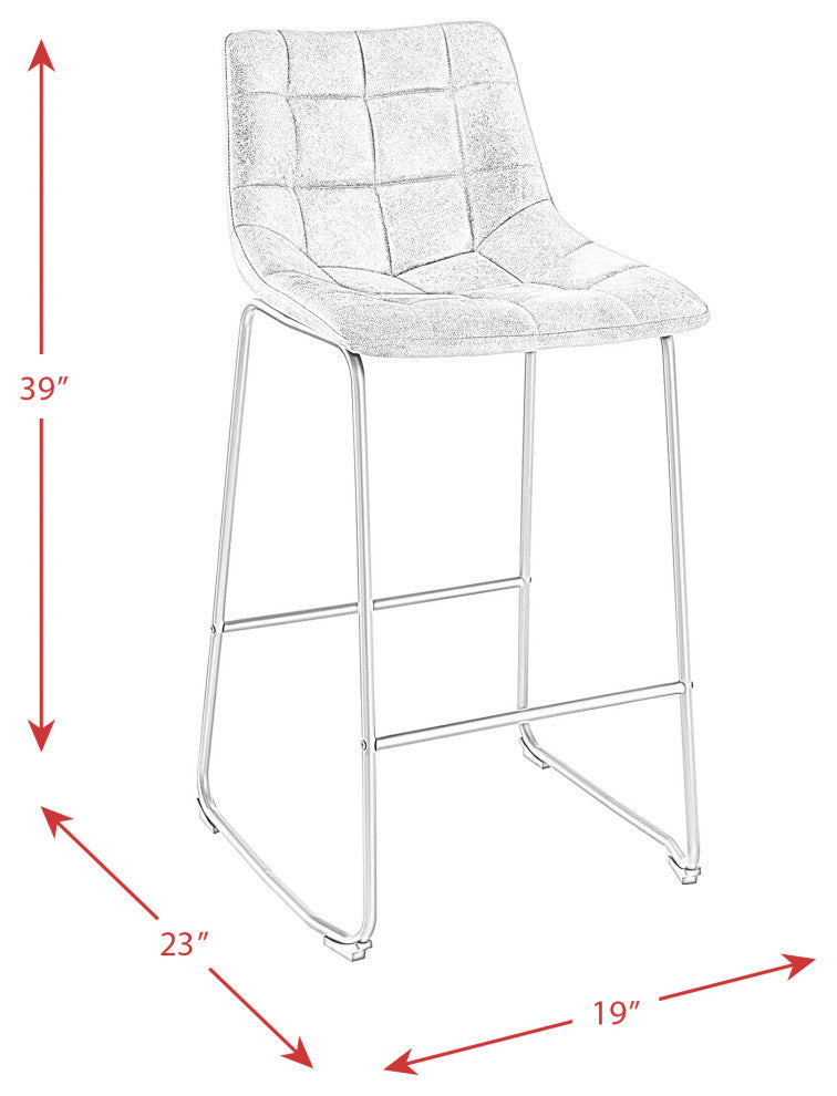 Seth, QSD6099 5B 30" Linen White Bar Stool, Set of 2