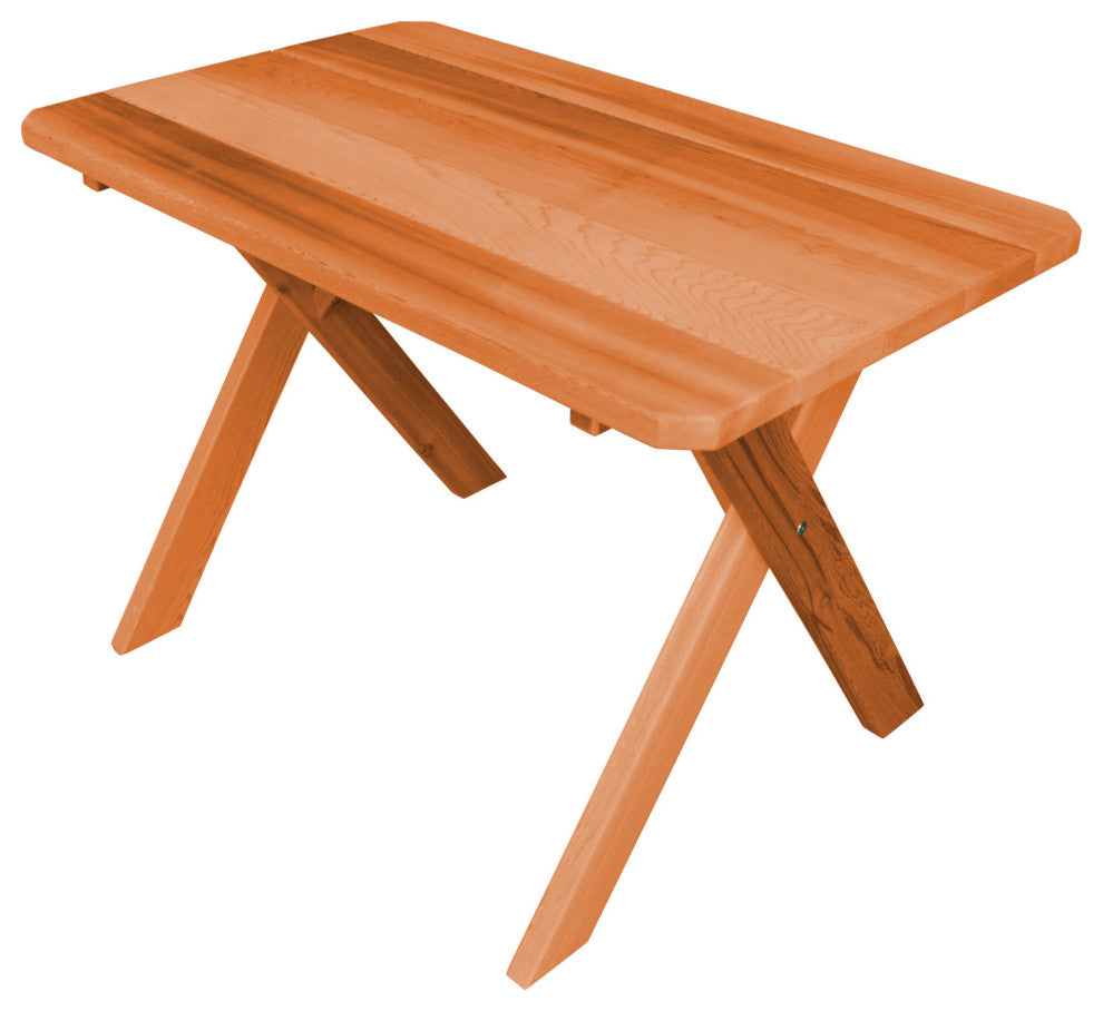 Cedar Cross-Leg Table, Cedar Stain, 4 Foot