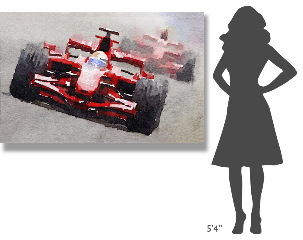 "Ferrari F1 Race Watercolor" Fine Art Print