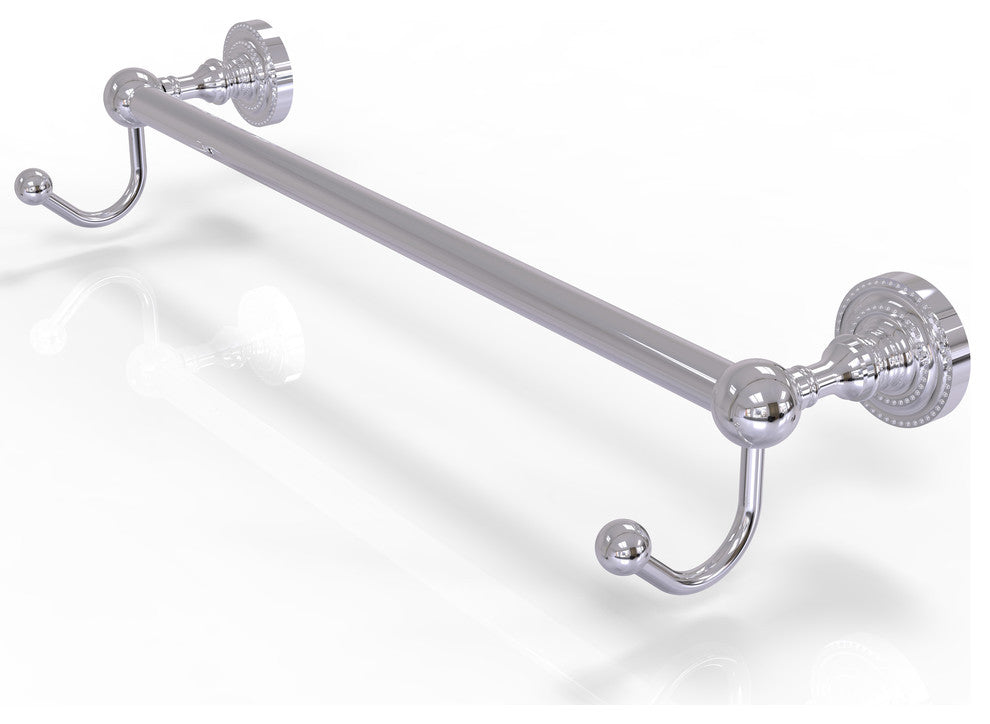 Dottingham 18" Towel Bar with Integrated Hooks, Polished Chrome