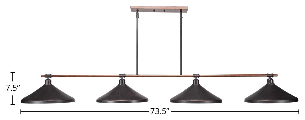 Blacksmith 4-Light Bar With Dark Granite Finish