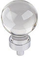Jeffrey Alexander G130PC Harlow Small Sphere Glass Knob, Polished Chrome