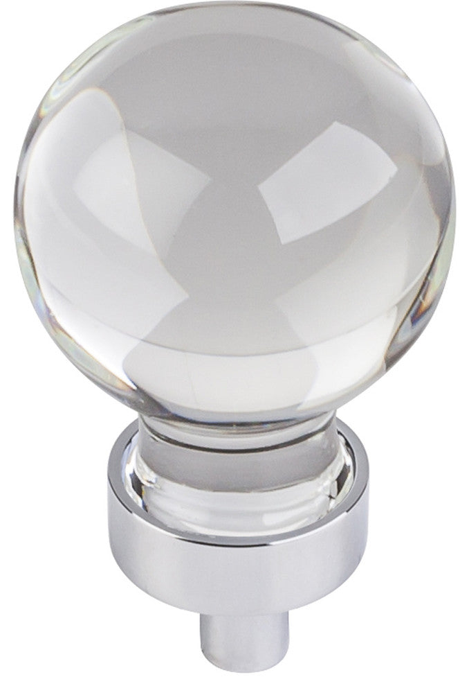 Jeffrey Alexander G130PC Harlow Small Sphere Glass Knob, Polished Chrome