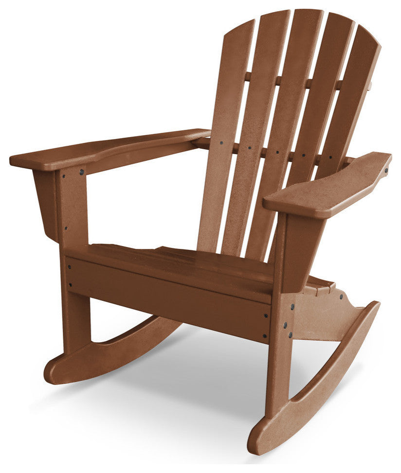 Polywood Palm Coast Adirondack Rocking Chair, Teak