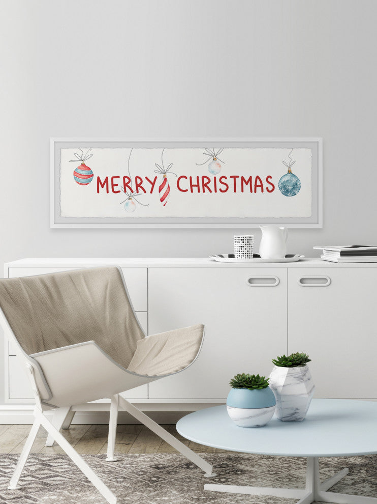 "Wish You a Merry Christmas" Framed Painting Print, 30x10