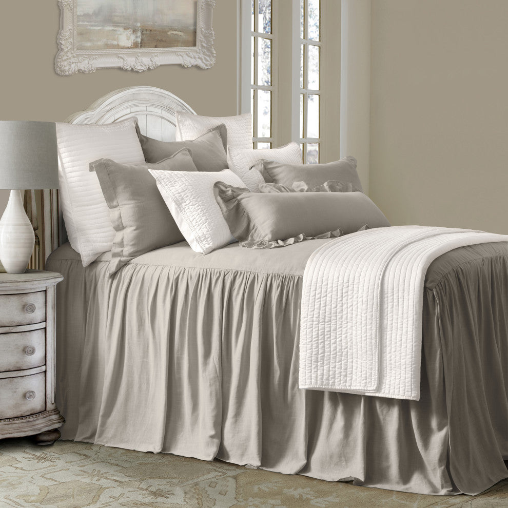 3 Piece Luna Bedspread Set, Taupe, Full