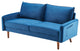 Blue Contemporary Velvet Sofa With Side Pockets
