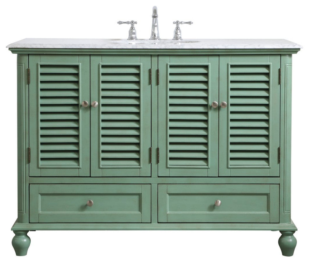 Home Living Single Bathroom Vanity, Vintage Mint, 48"