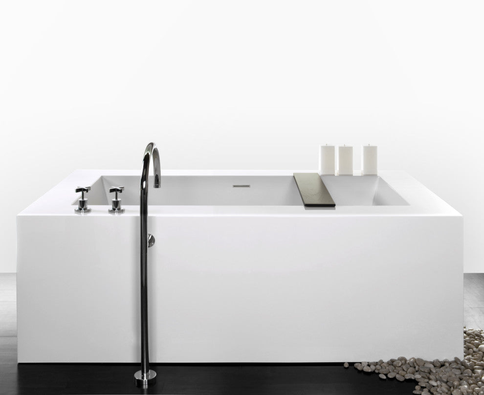 Cube Bath 101 72x40x24, Matte, Polish Chorme Overflow