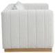 Lucia Beige Linen Textured Fabric Chair, Cream, Loveseat