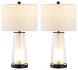 Tryon 26" Modern Minimalist Glass/Iron Nightlight LED Table Lamp,, Set of 2