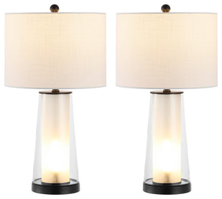 Tryon 26" Modern Minimalist Glass/Iron Nightlight LED Table Lamp,, Set of 2