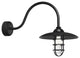 Retro Dome Sconce with Wire Guard, Black With Clear Glass, 23" Arm