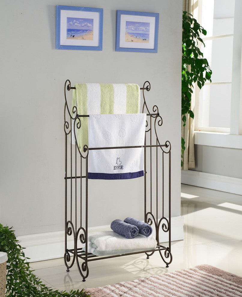 Benilde Pewter Metal Towel Rack