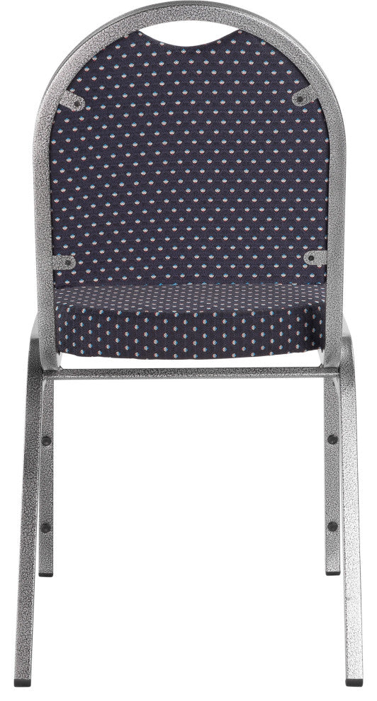 NPS 9200 Fabric Stack Chair, Diamond Navy Seat/ Silvervein Frame