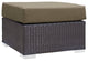 Espresso Mocha Convene Outdoor Patio Fabric Square Ottoman